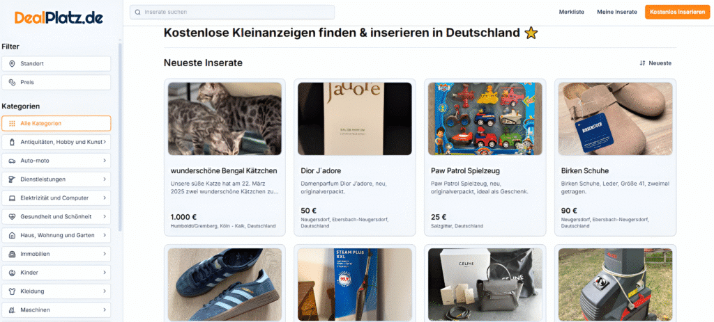 Kostenlose Kleinanzeigen mit kontakten