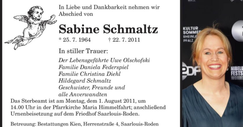 Sabine Pistorius Traueranzeige: Ein Einblick in das Leben und Vermächtnis